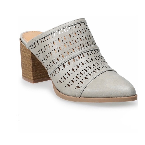 LC Lauren Conrad Shoes - Lauren Conrad Ponderosa Grey Mules sz 11